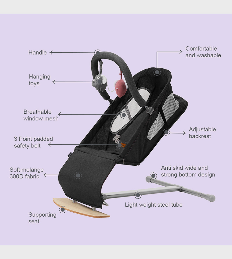 Baby Bouncer, Recliner Seat with Grab Toys