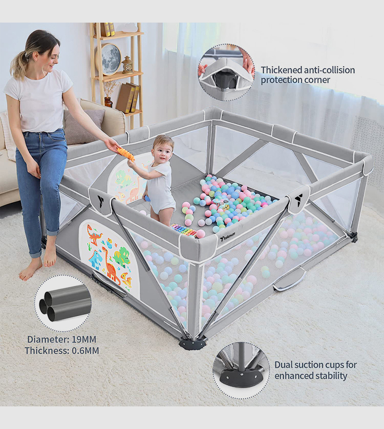 Buy Teknum Sambox One Minute Fold Unfold Playpen In Grey 6thStreet UAE