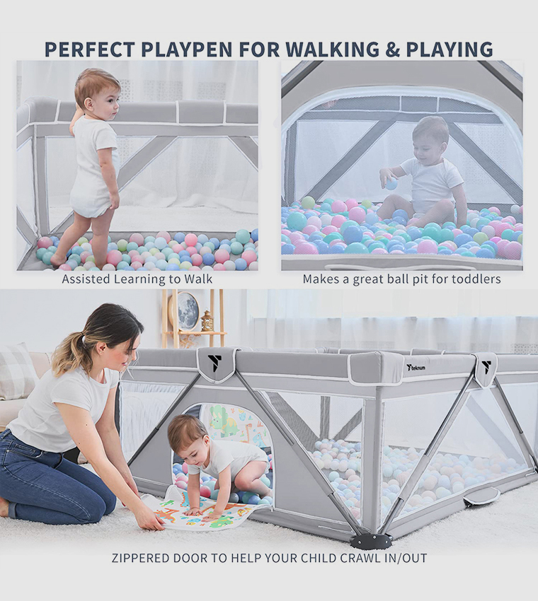 Buy Teknum Sambox One Minute Fold Unfold Playpen In Grey 6thStreet UAE