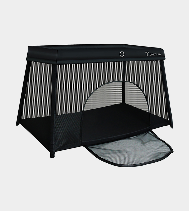 Portable Quick Fold Playard & Cot With Zipper Door & Carry Bag