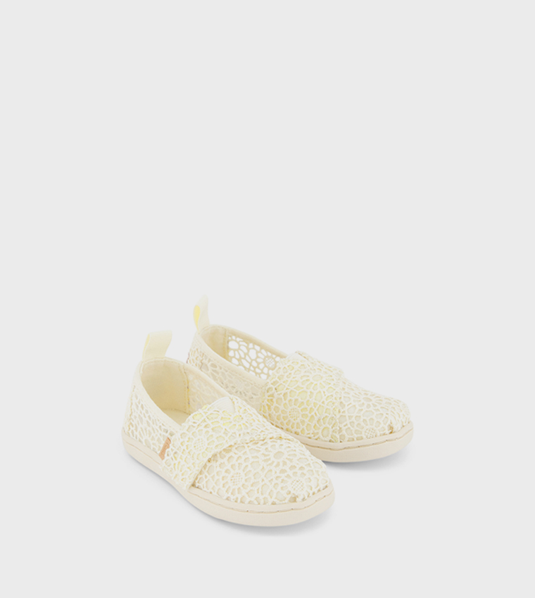 ALPARGATA Crochet Patterned Round Toe Slip-Ons