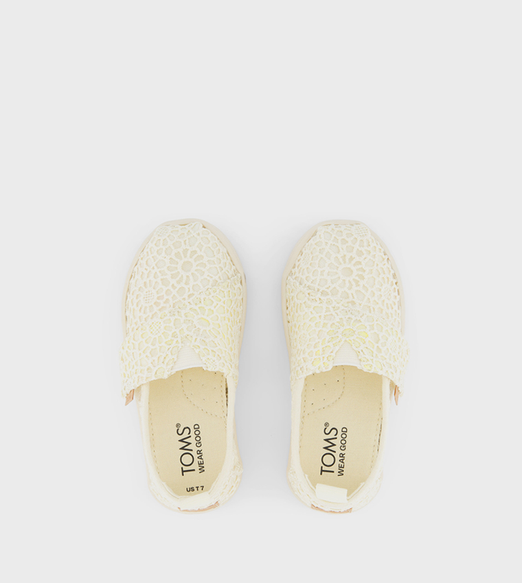 ALPARGATA Crochet Patterned Round Toe Slip-Ons