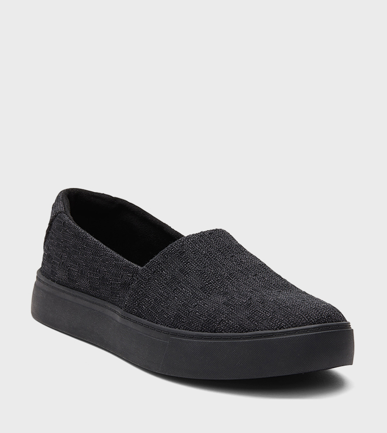 KAMERON Two Tone Slub Platform Slip-On Shoes