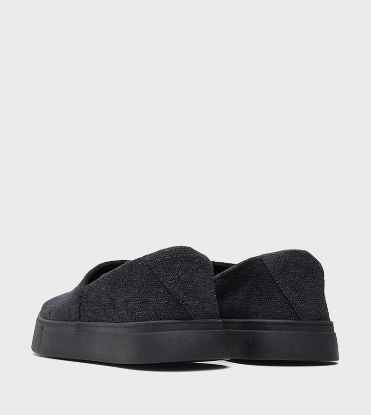 KAMERON Two Tone Slub Platform Slip-On Shoes