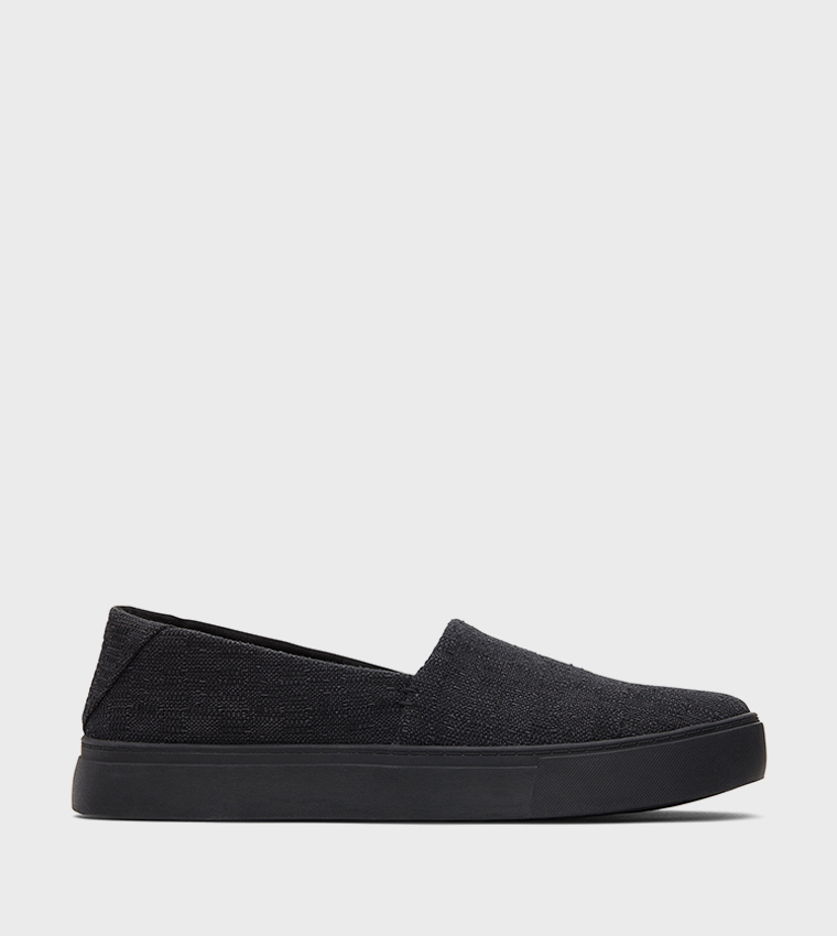 KAMERON Two Tone Slub Platform Slip-On Shoes