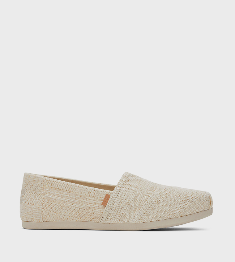 ALPARGATA Undyed Metallic Linen Slip-On Shoes