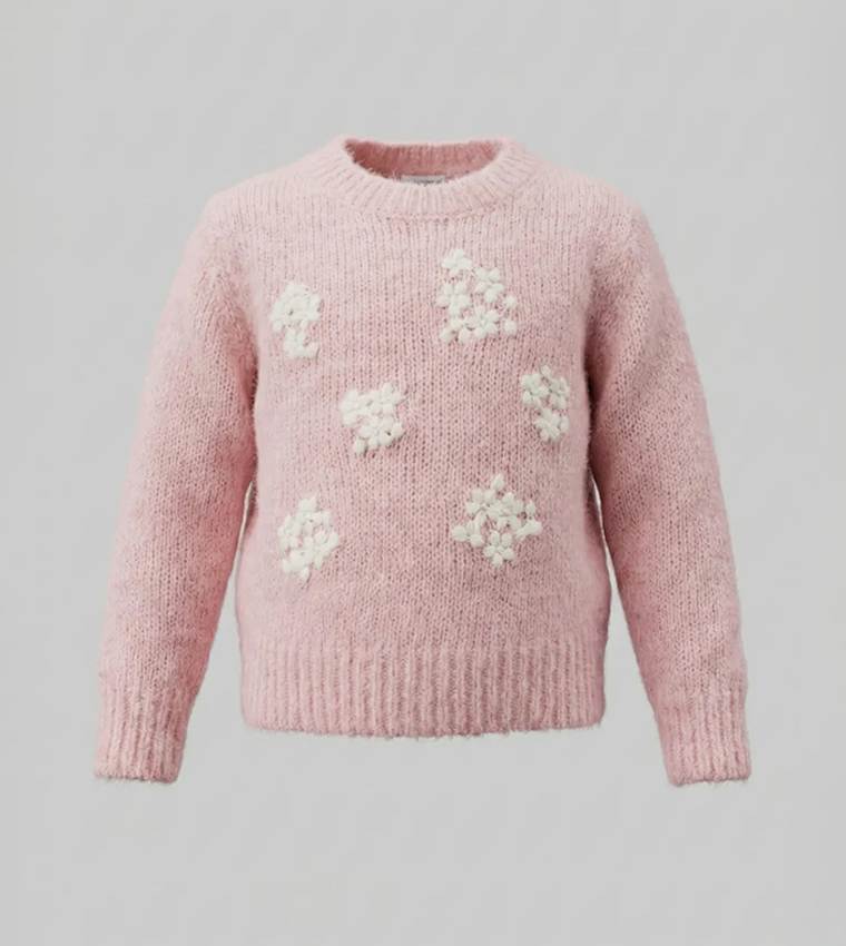 سويتر مطرز كم طويل