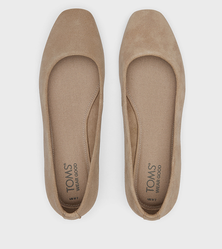BRIELLA Square Toe Suede Ballerinas