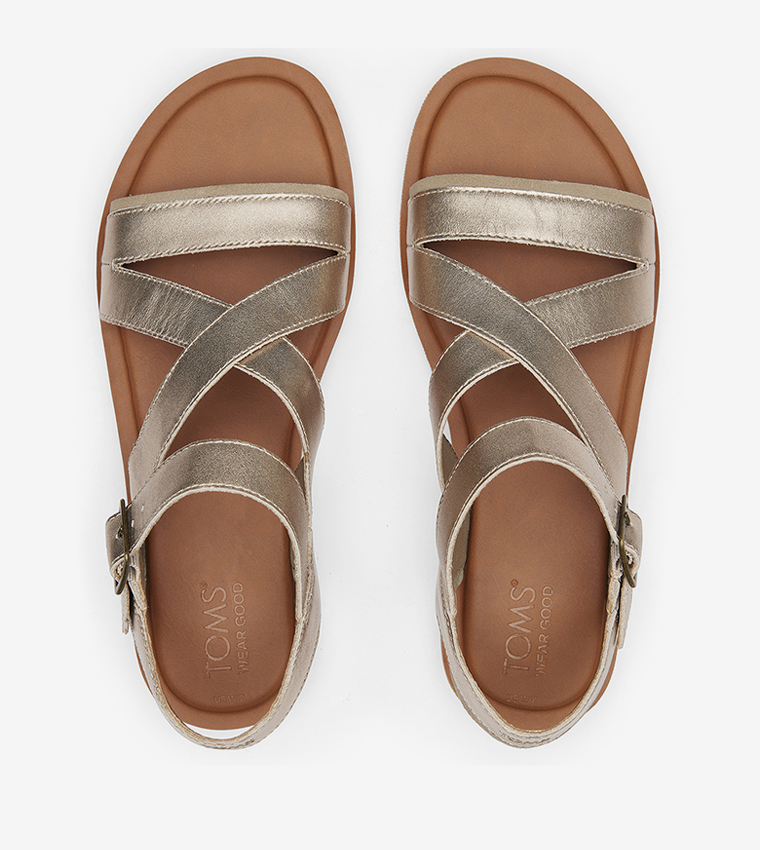 Buy Toms SLOANE Open Toe Flat Sandals In Gold 6thStreet Saudi Arabia