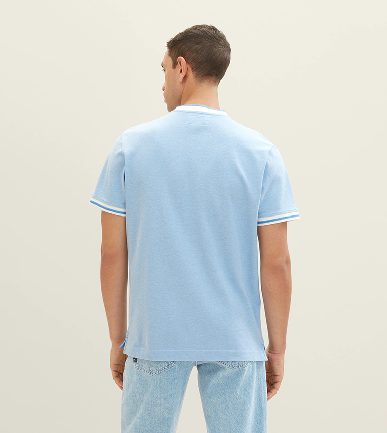 Logo Printed Stand-Up Collar T-Shirt