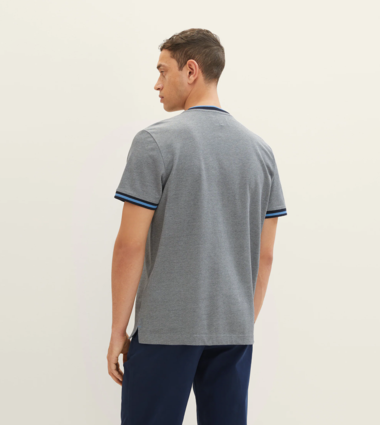 Logo Printed Stand-Up Collar T-Shirt