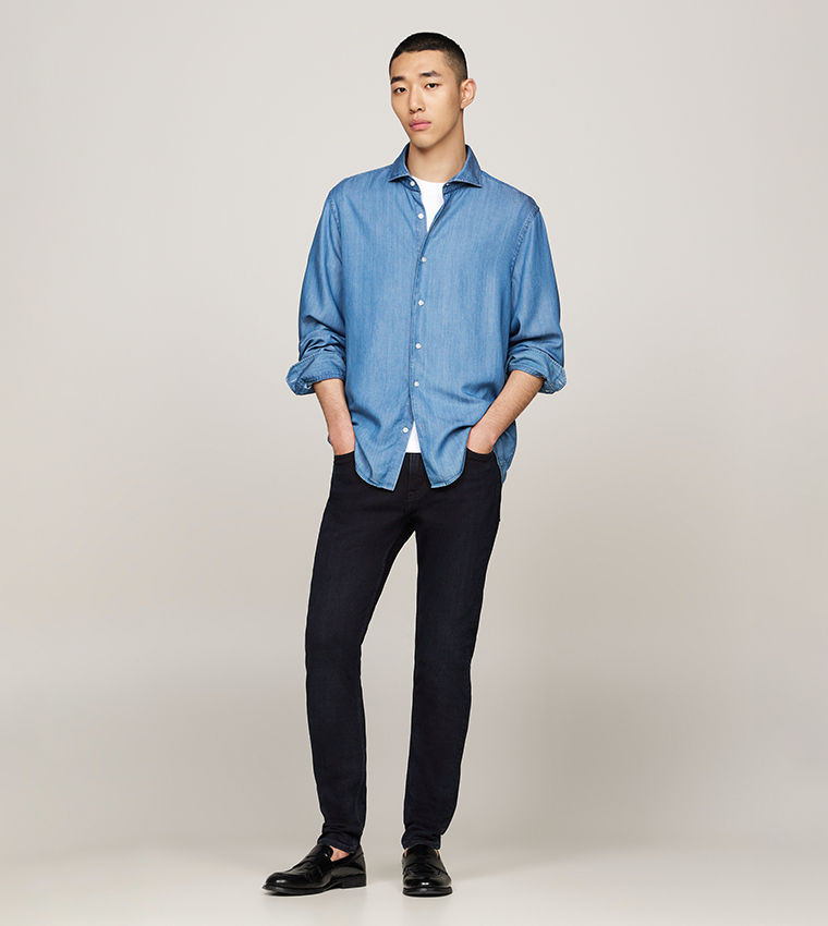 بنطال جينز سادة بطبقات 