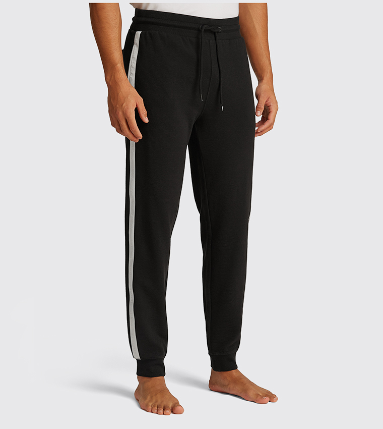 Side Striped Drawstring Waist Joggers