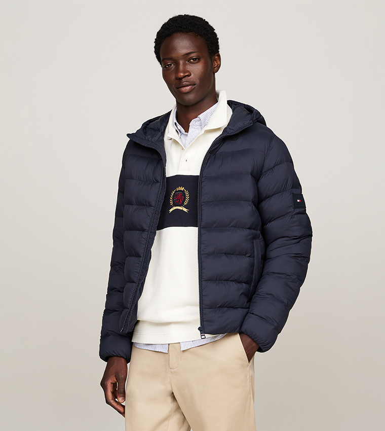 Label Detail Hooded Puffer Jacket