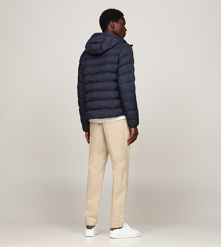Label Detail Hooded Puffer Jacket