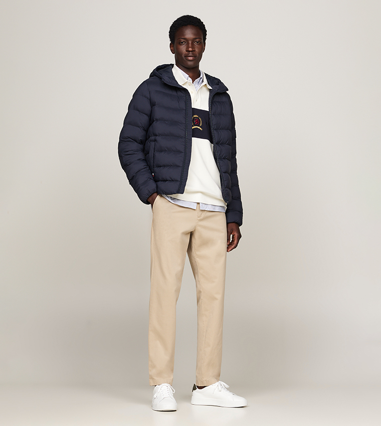 Label Detail Hooded Puffer Jacket