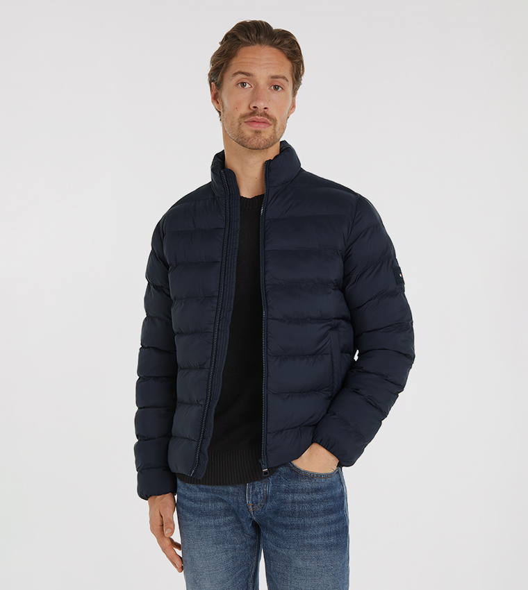 Solid High Neck Puffer Jacket