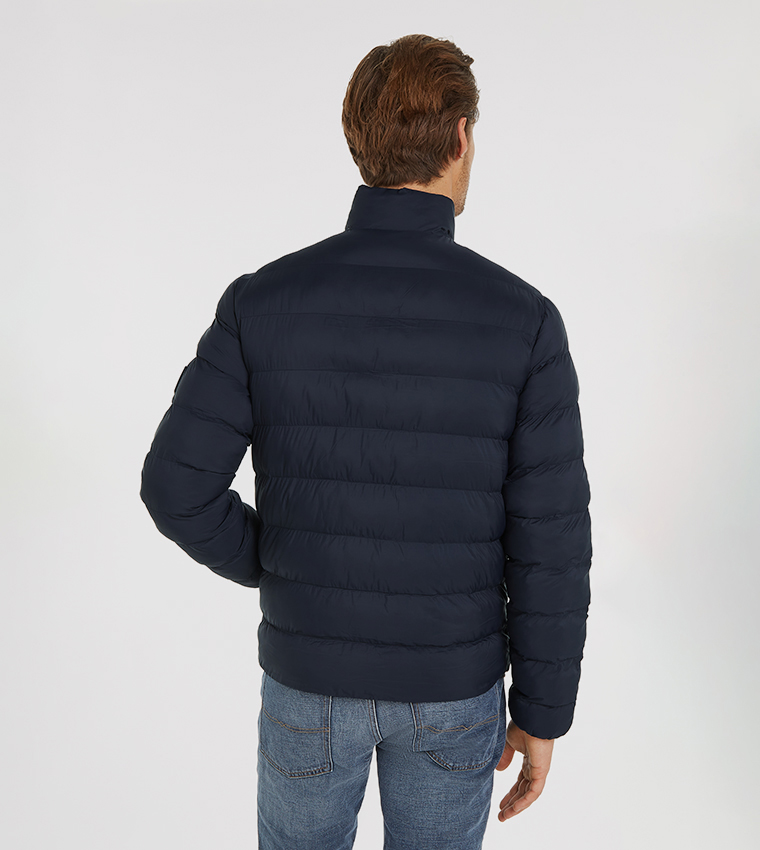 Solid High Neck Puffer Jacket