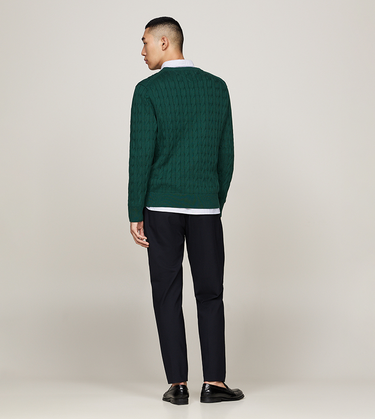 Cable Knit Crew Neck Sweater