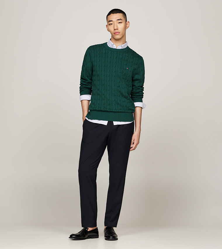 Cable Knit Crew Neck Sweater
