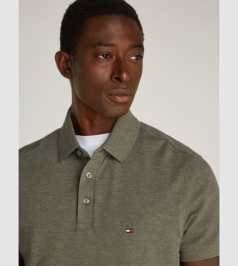 1985 Flag Detail Slim Fit Polo T-Shirt