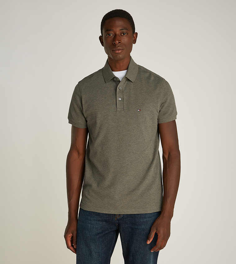 1985 Flag Detail Slim Fit Polo T-Shirt