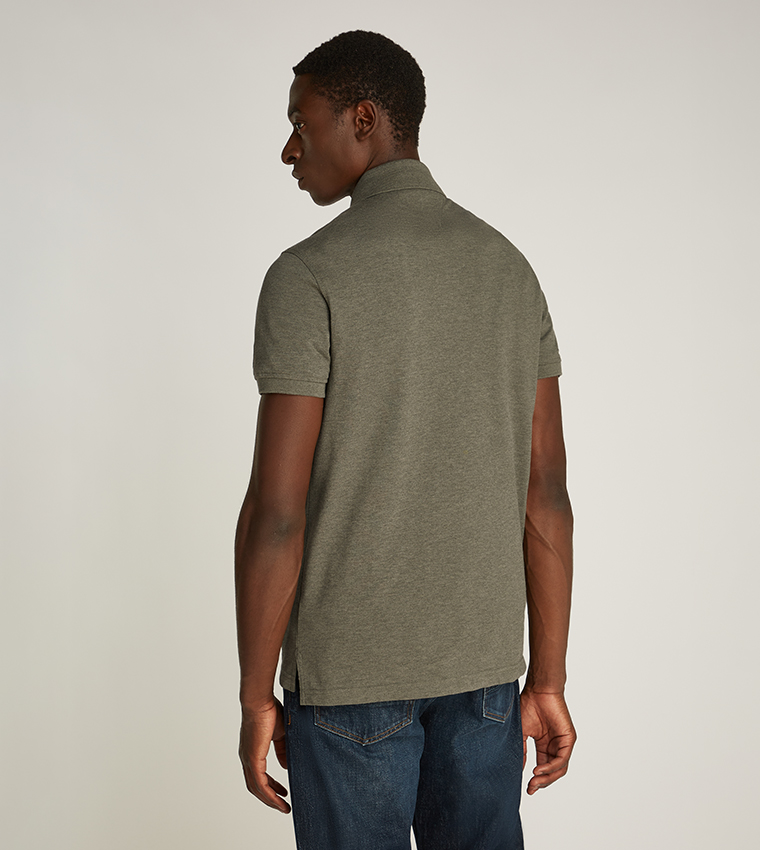 1985 Flag Detail Slim Fit Polo T-Shirt