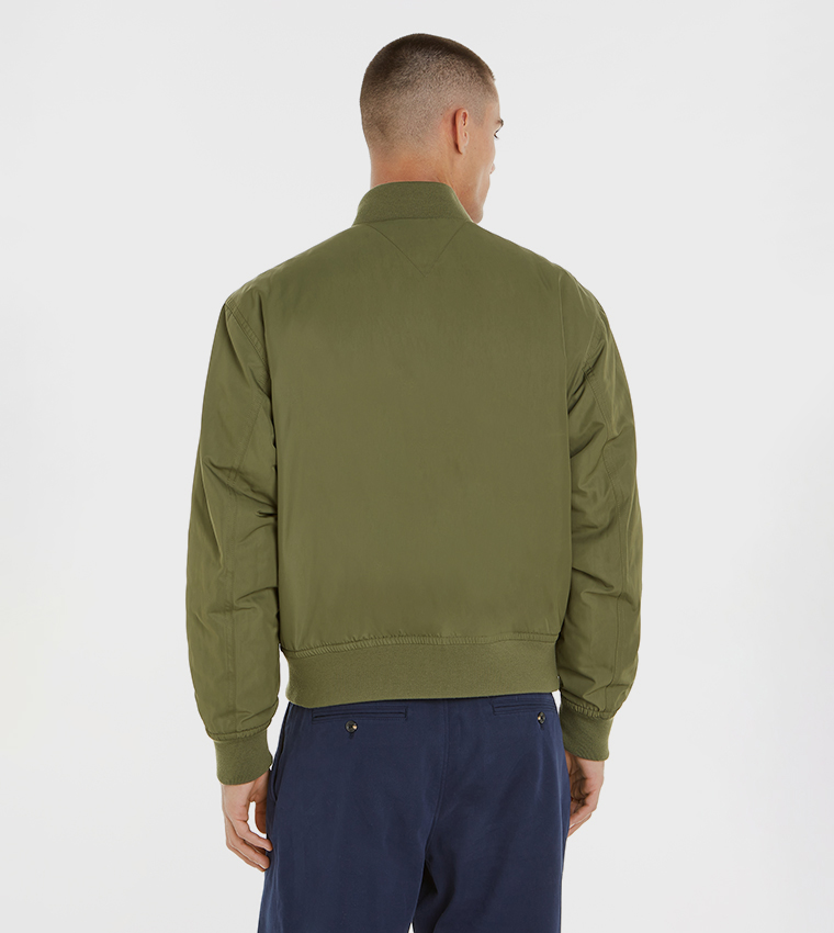 Flag Detail Zip-Through Bomber Jacket