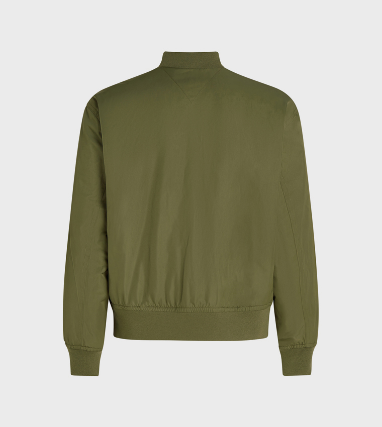 Flag Detail Zip-Through Bomber Jacket