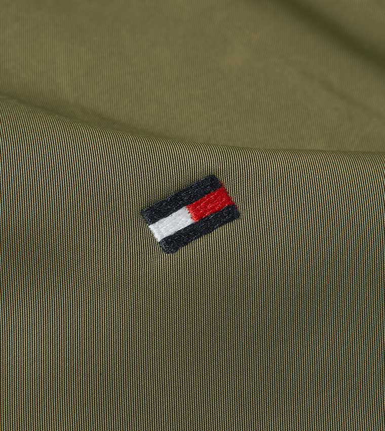Flag Detail Zip-Through Bomber Jacket