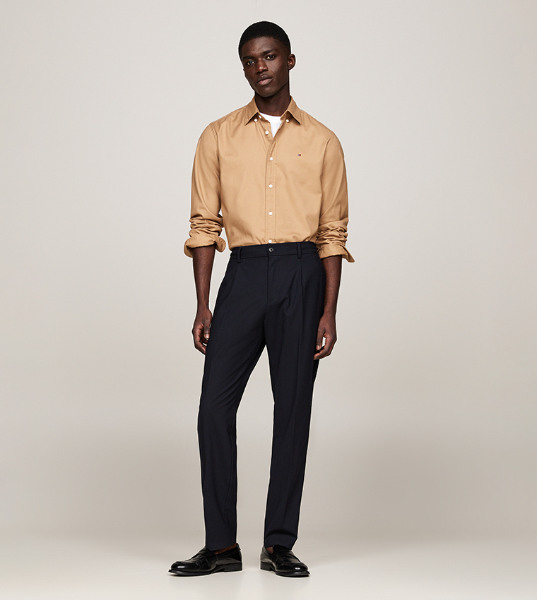 Long Sleeves Button-Down Collar Shirt