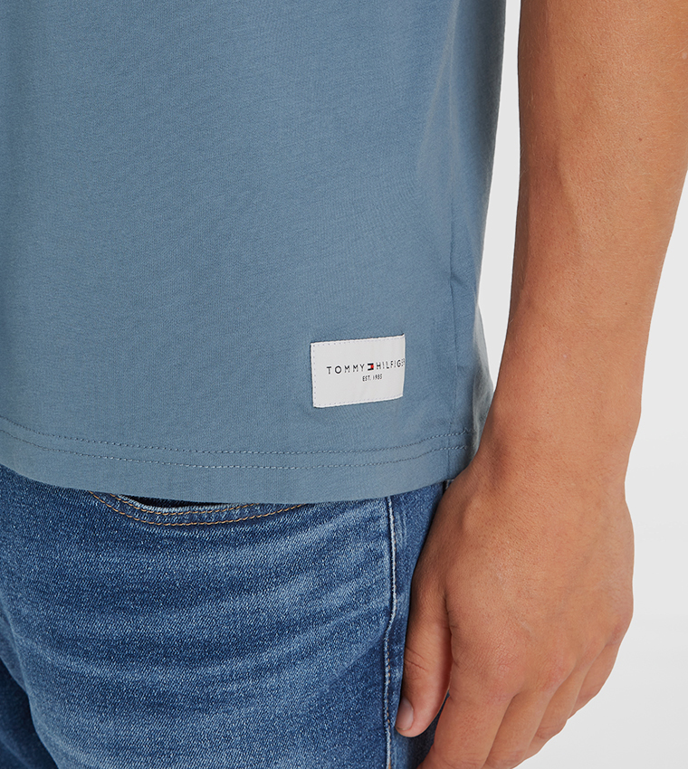 Side Striped Crew Neck Sleep T-Shirt