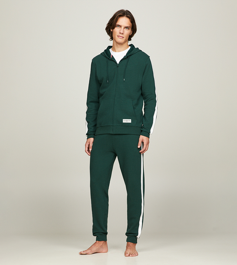 Side Striped Hooded Casual Jacket