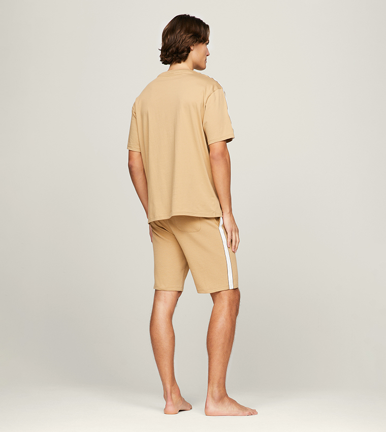 Side Striped Crew Neck Sleep T-Shirt