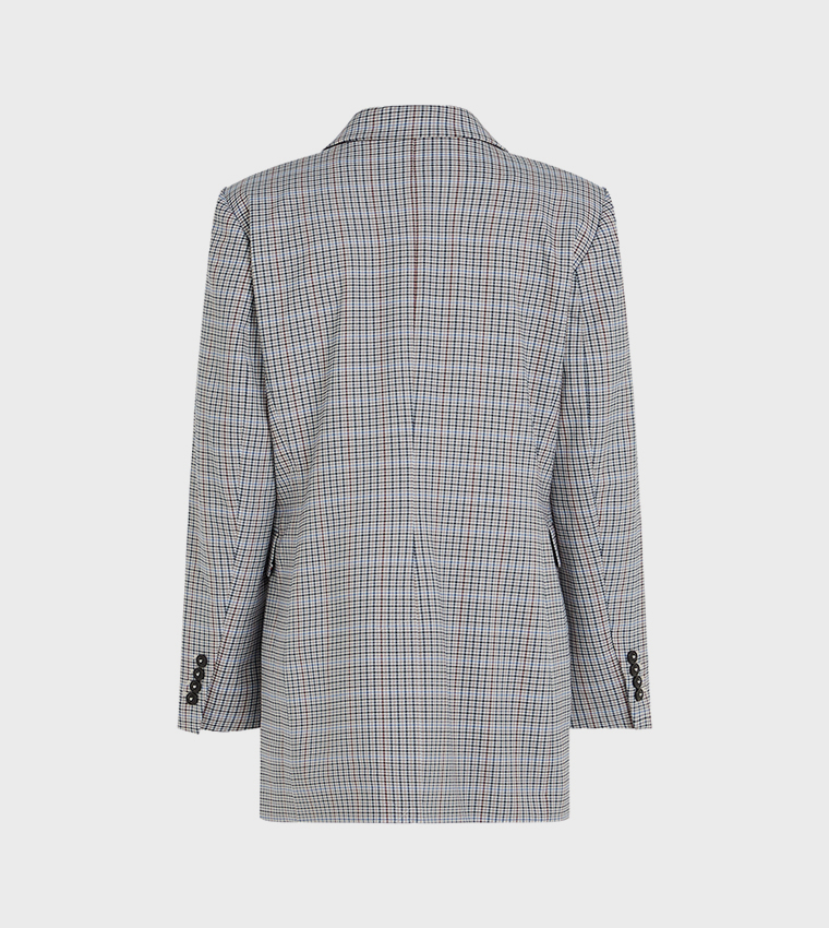 Plaid Double Breasted Blazer