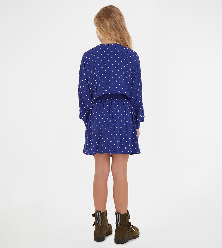 Polka Dots Long Sleeves Mini Dress