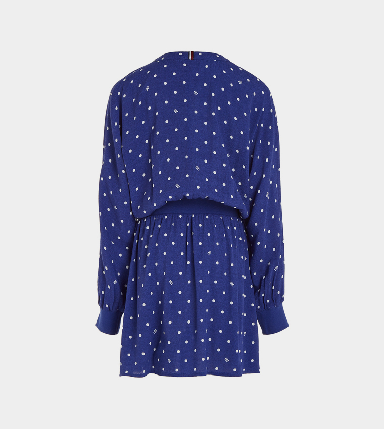 Polka Dots Long Sleeves Mini Dress