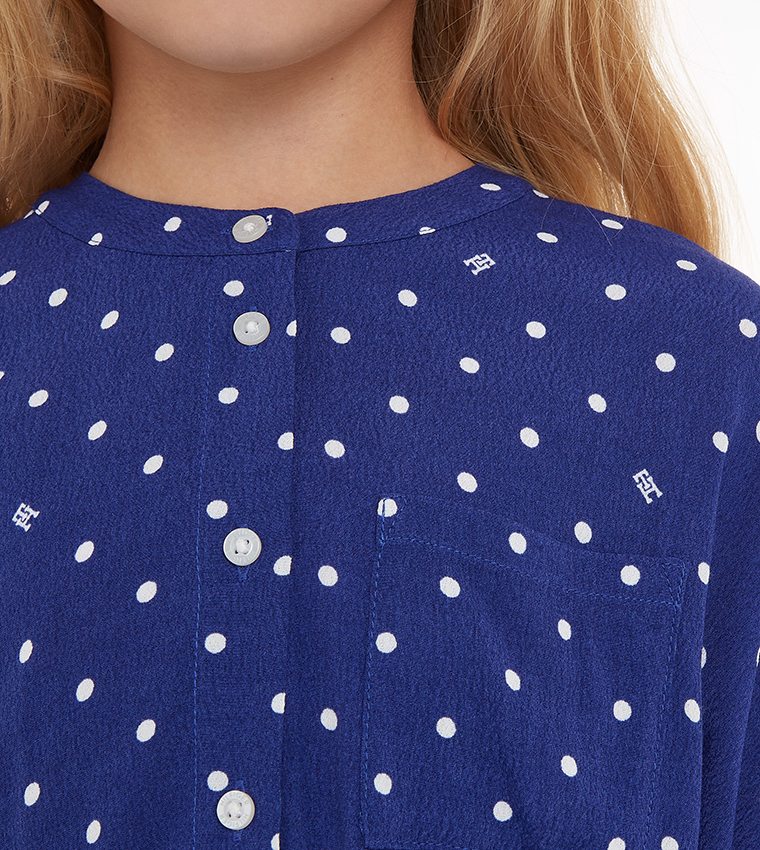Polka Dots Long Sleeves Mini Dress