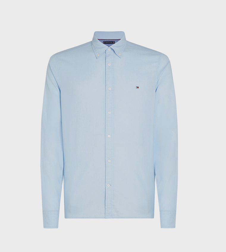 Flag Detail Button-Down Collar Shirt