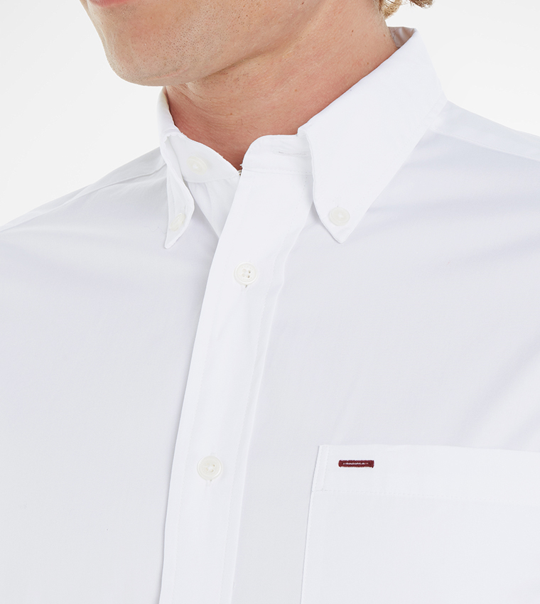 Solid Button-Down Collar Shirt