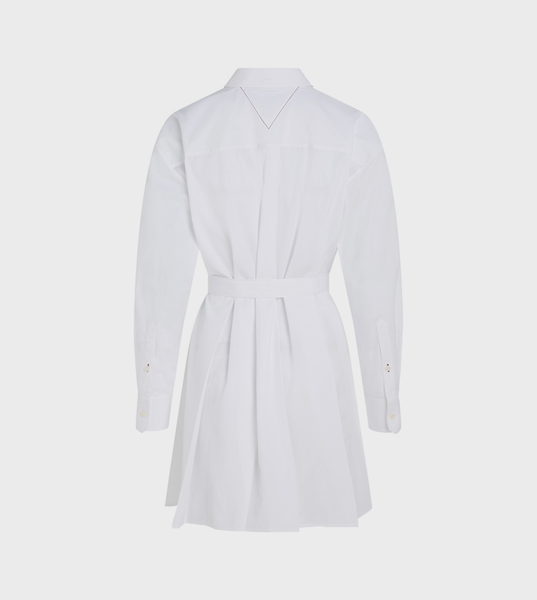 Logo Detail Pleated Mini Dress
