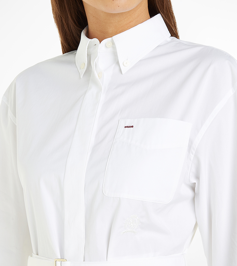 Logo Detail Pleated Mini Dress