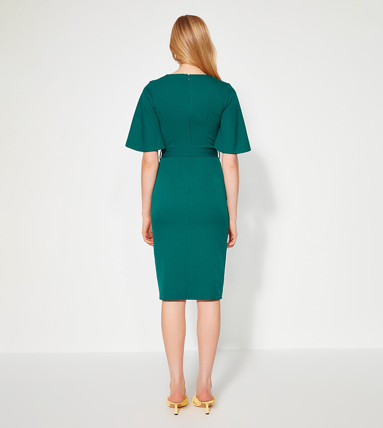 Emerald green pencil dress hot sale