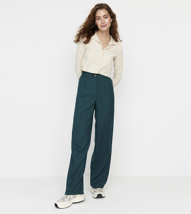 Wide Leg Woven Tall Trousers