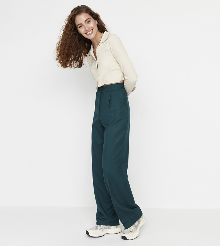 Wide Leg Woven Tall Trousers