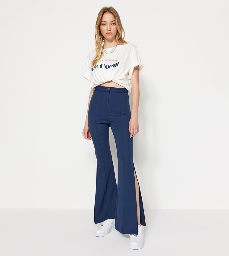 Cord High Waisted Flared Pants