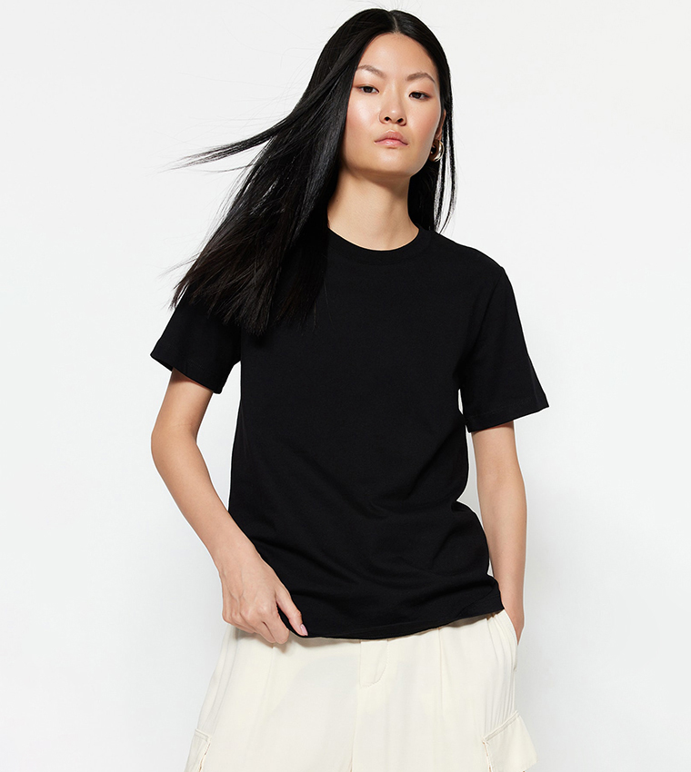 Solid Crew Neck T-Shirt