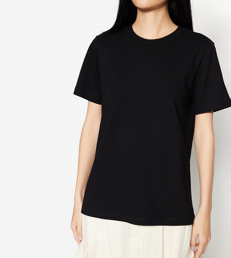 Solid Crew Neck T-Shirt