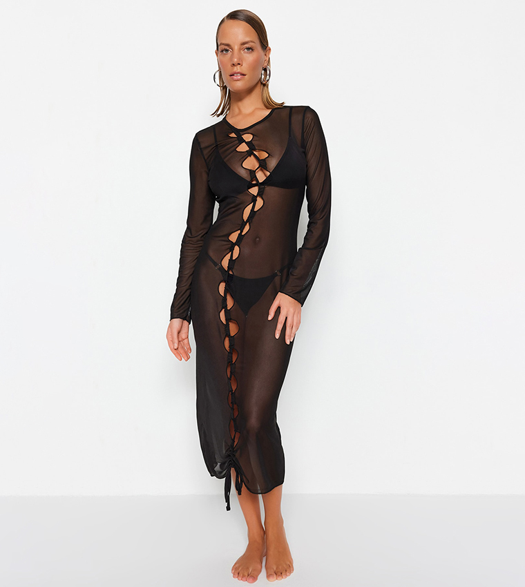 Mesh swim cover up dress online