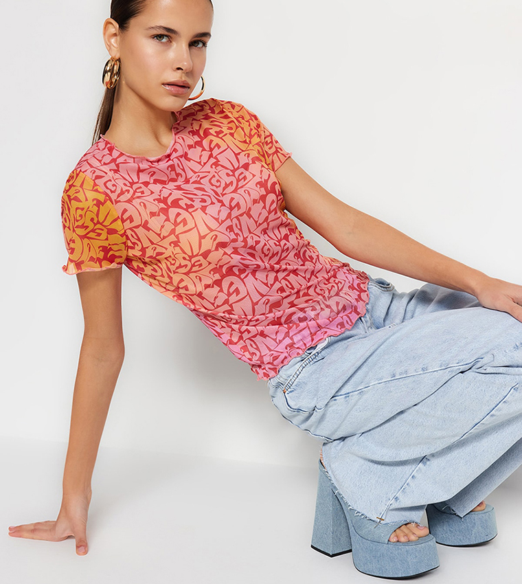 Printed Limited Edition Tulle Top